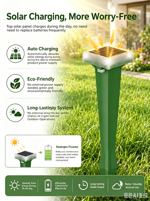 Outdoor Solar Snake & Rodent Repeller, IP65 Waterproof Simulated Seismic Wave Vibration Pest Repellent Stake for Garden Lawn