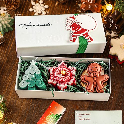 Christmas Tree & Deer Scented Candle Gift Box, Aromatherapy Soy Candle Holiday Present
