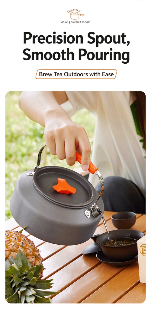 Outdoor Camping Cookware Set, Portable Stove & Kettle, Camping Pots and Tableware Kit for Picnic & Wild Cooking