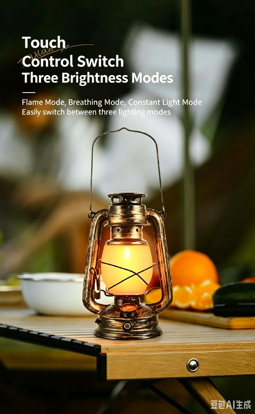 Retro Table Lamp, American Vintage Kerosene Lantern, Decorative Bedside Lamp for Living Room Bedroom Homestay Inn