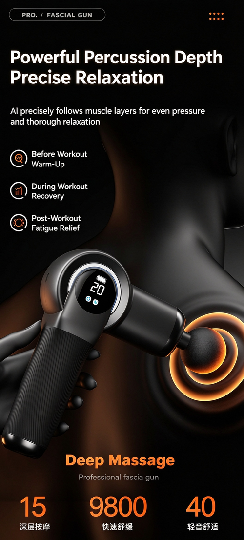 Mini Multi-Head Massage Gun, Portable Fascia Gun for Muscle Relaxation