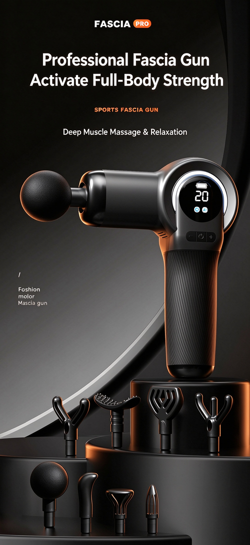 Mini Multi-Head Massage Gun, Portable Fascia Gun for Muscle Relaxation