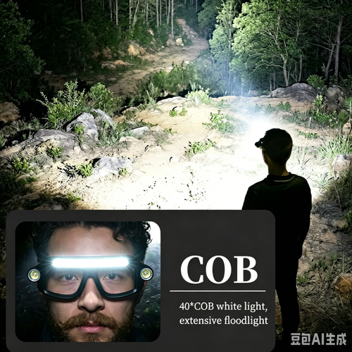 New XTE Multifunctional Head‑Mounted Glasses Light, USB Rechargeable Long‑Lasting Lithium Battery Hands‑Free LED Lamp for Outdoor Hiking Camping Repair Wor