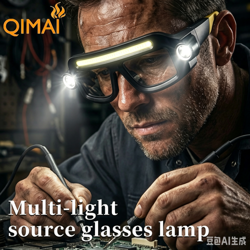 New XTE Multifunctional Head‑Mounted Glasses Light, USB Rechargeable Long‑Lasting Lithium Battery Hands‑Free LED Lamp for Outdoor Hiking Camping Repair Wor