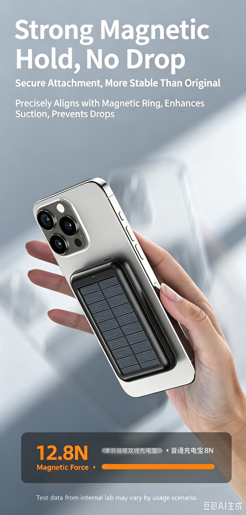 MagSafe Magnetic Wireless Fast Charging Power Bank, Mini Solar Portable Charger 20000mAh