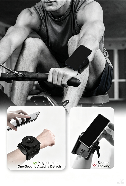Adjustable Magnetic Wrist Phone Strap | Hands-Free Phone Holder for Running & Cycling  >