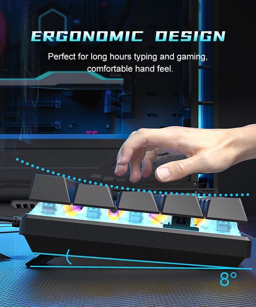 BD61 Wired 61 Keys Mechanical Gaming Keyboard