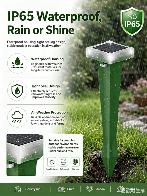 Outdoor Solar Snake & Rodent Repeller, IP65 Waterproof Simulated Seismic Wave Vibration Pest Repellent Stake for Garden Lawn