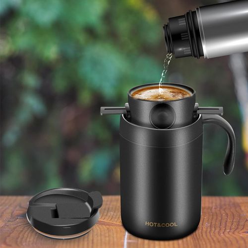 Portable Stainless Steel Insulated Pour Over Coffee Cup | Outdoor Drip Coffee Travel Set