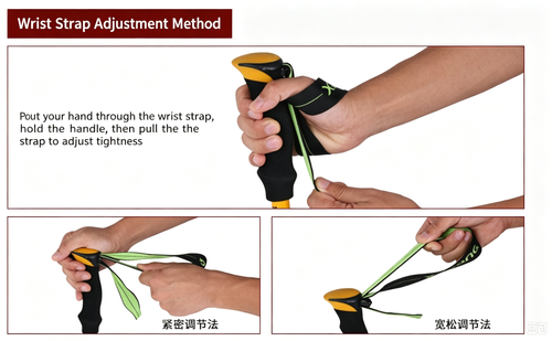 Aluminum Alloy Trekking Pole, Portable Foldable Telescopic Hiking Stick for Adults & Kids  >