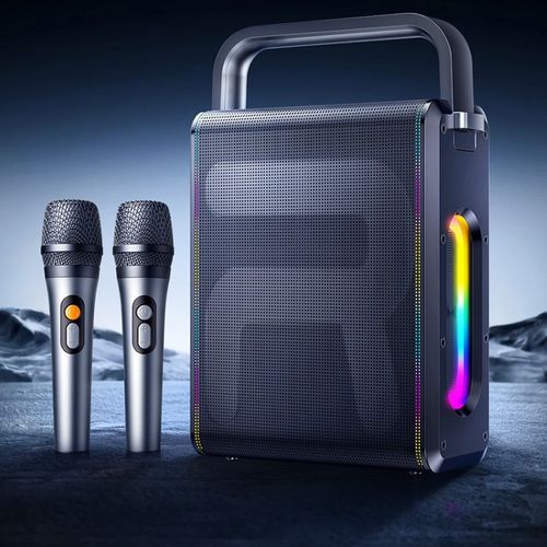 🔥Wireless Portable Party Light Speaker with Microphone, Hi-Fi Karaoke Sound System for Outdoor Square