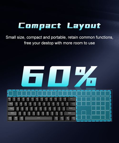 BD61 Wired 61 Keys Mechanical Gaming Keyboard