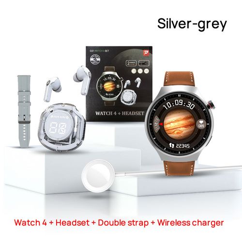 D21 Watch 4 Smart Watch Set, Multifunctional Fitness Bluetooth Smart Wristwatch for Men Women