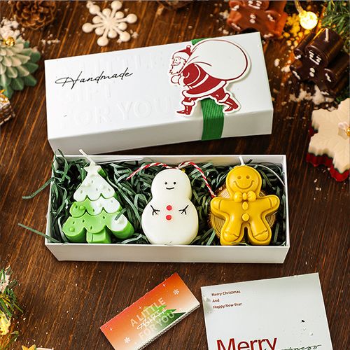 Christmas Tree & Deer Scented Candle Gift Box, Aromatherapy Soy Candle Holiday Present