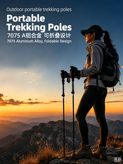 Aluminum Alloy Trekking Pole, Portable Foldable Telescopic Hiking Stick for Adults & Kids  >