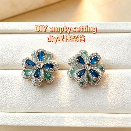 Freshwater Pearl Stud Earrings, Flower Zircon Inlaid Dainty Ear Jewelry for Women