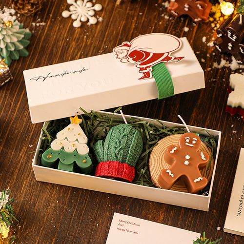 Christmas Tree & Deer Scented Candle Gift Box, Aromatherapy Soy Candle Holiday Present