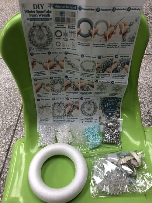 DIY Christmas Pearl Wreath Kit | Handmade Xmas Pearl Wreath Hanging Ornament