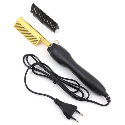 2-in-1 electric hair straightening comb and multi-functional curling iron, a high-temperature electric hair straightening comb - suitable for dry or wet hair, an ideal choice for barbers and home use.