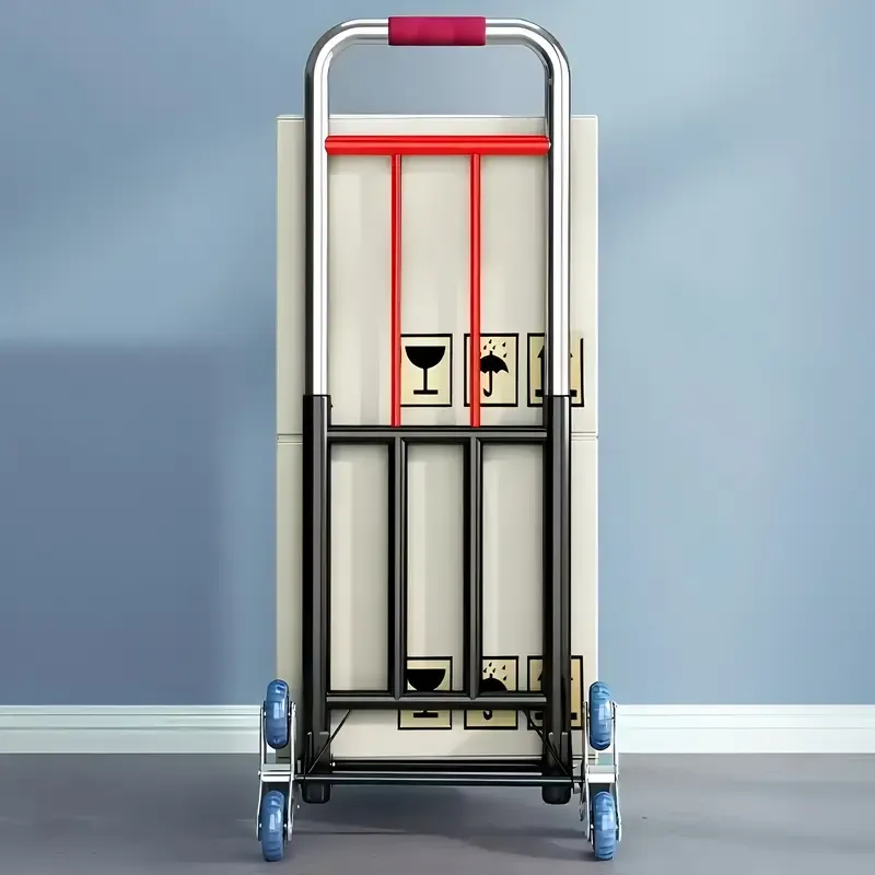 Heavy-duty folding trolley, stair climbing wheeled transporter (with 3 straps)