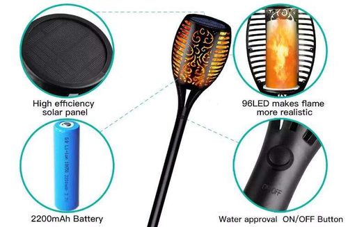 Solar Flame Light Outdoor Torch Light (4 Pack)