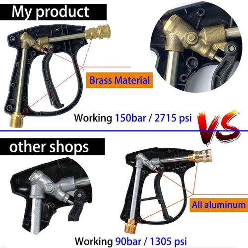 High-pressure car washer water gun with 5-color nozzles, fan-shaped and cylindrical, new limited edition painted water gun head (quick-connect painted gun + 5-color nozzle + nozzle holder assembly)