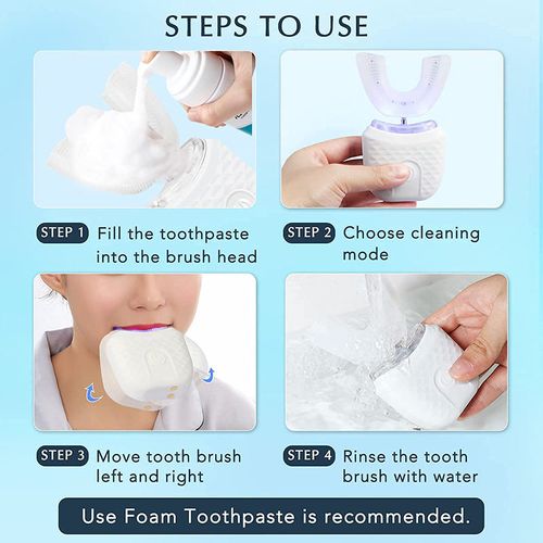 Adult U-shaped electric toothbrush 360 degree ultrasonic whitening silicone electric toothbrush