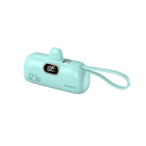 22.5W Super Fast Charging Capsule Power Bank 5000 mAh Compact and Portable Power Bank