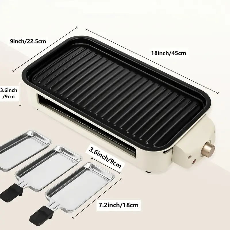 Smokeless Electric Grill, Indoor Grill With Removable Non-Stick Plate, Indoor Grill, Kitchen Must Haves