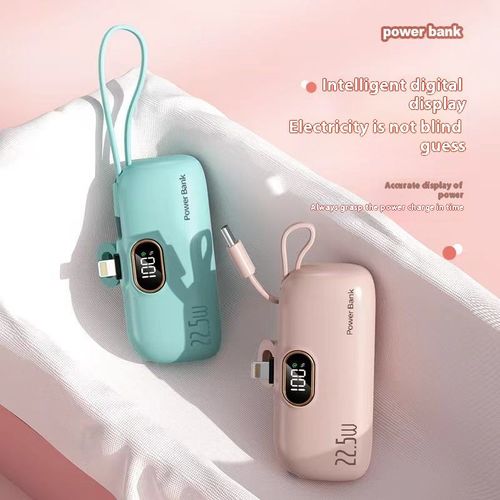 22.5W Super Fast Charging Capsule Power Bank 5000 mAh Compact and Portable Power Bank