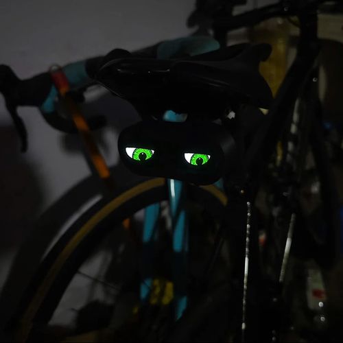 Demon Eye Bicycle Tail Light Waterproof Portable LED Devil Eyes Cushion-Style Backrest Bike Accessories for Bicycle Motorcycle