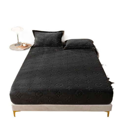 Milk fleece fitted sheet three-piece set (fitted sheet + one pillowcase)