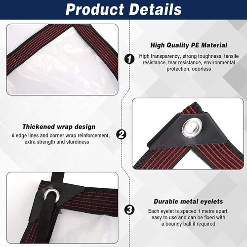 (Size：3*4m)Thickened, tear-resistant, transparent rainproof polyethylene fabric