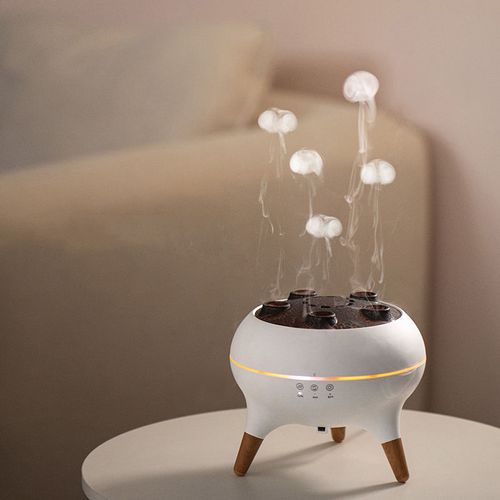 Flame Mist Circle Aromatherapy Humidifier Jellyfish Dynamic Lights