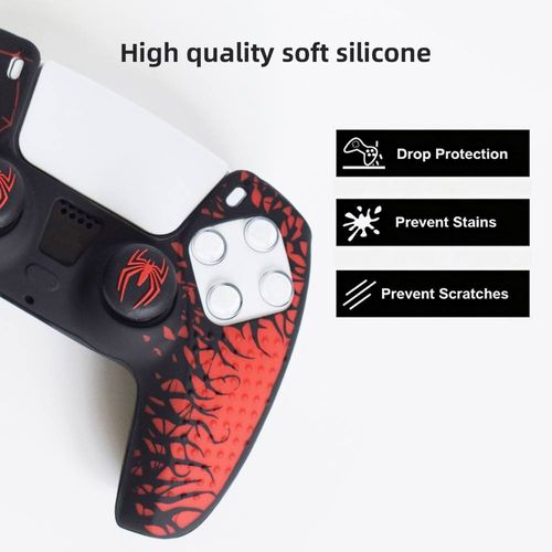Hot-selling anti-slip soft silicone protective case for PS5 Spider-Man controller.