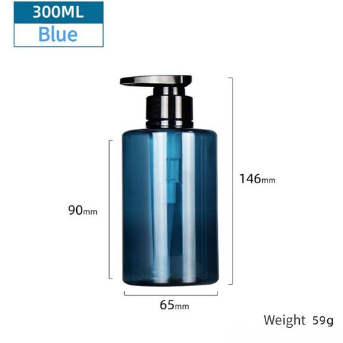 (3 bottles) 300ml high-end lotion empty bottle shampoo and shower gel cosmetic packaging empty container plastic lotion pump bottle (gray, brown, blue three bottles)