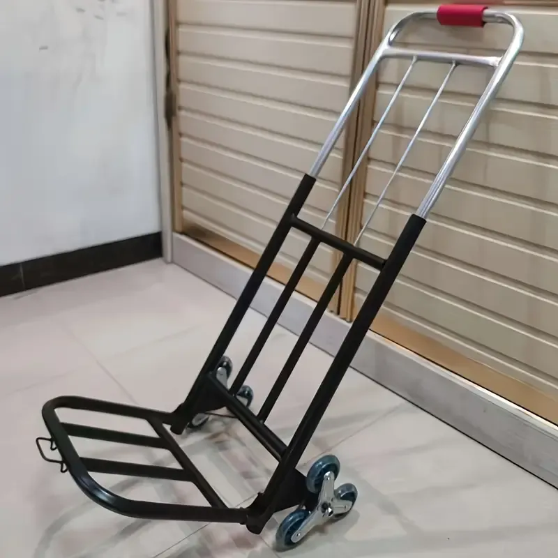Heavy-duty folding trolley, stair climbing wheeled transporter (with 3 straps)