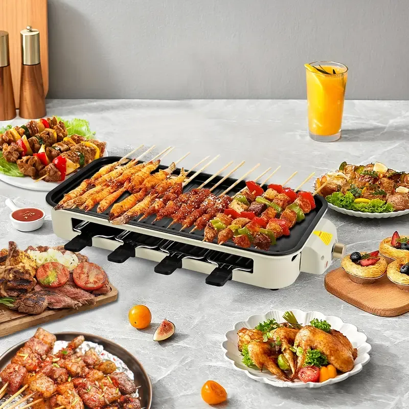 Smokeless Electric Grill, Indoor Grill With Removable Non-Stick Plate, Indoor Grill, Kitchen Must Haves