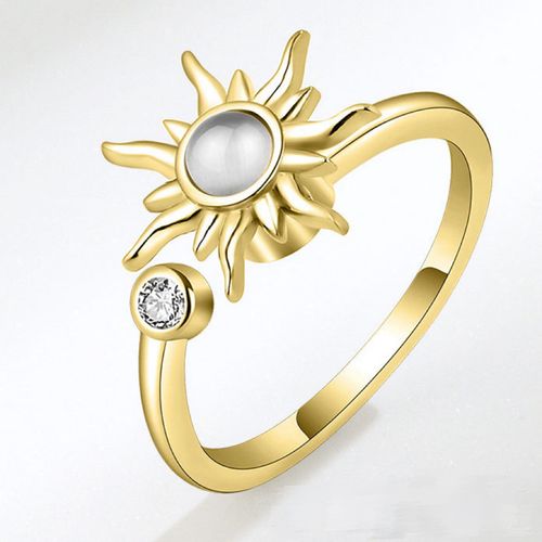 Sunflower rotating ring rotating round bead ring set (three sets)