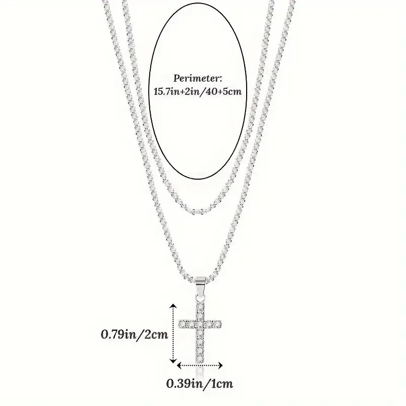 Women's S925 Cauliflower Necklace with Cross Pendant Low Allergy