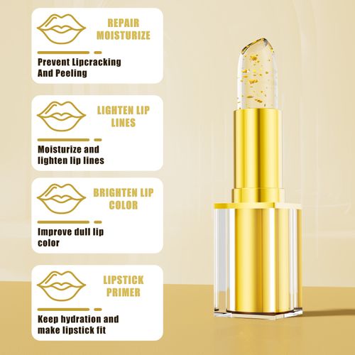 Thousands of shades for thousands of people: floral lipstick with hydrating care, natural and gentle, moisturizing gold leaf color-changing lipstick,3 pieces per box