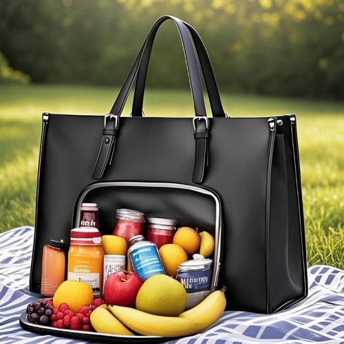 Multifunction Large Capacity Luxury Insulated Soft 15.6 Inch Laptop Shoulder Handbag Lunch Cooler Tote Bag with Purse for Women