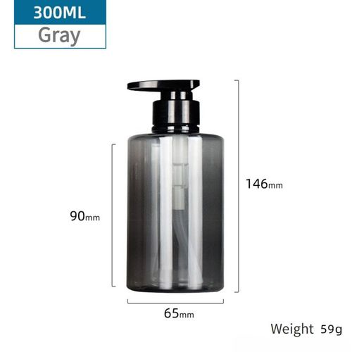 (3 bottles) 300ml high-end lotion empty bottle shampoo and shower gel cosmetic packaging empty container plastic lotion pump bottle (gray, brown, blue three bottles)
