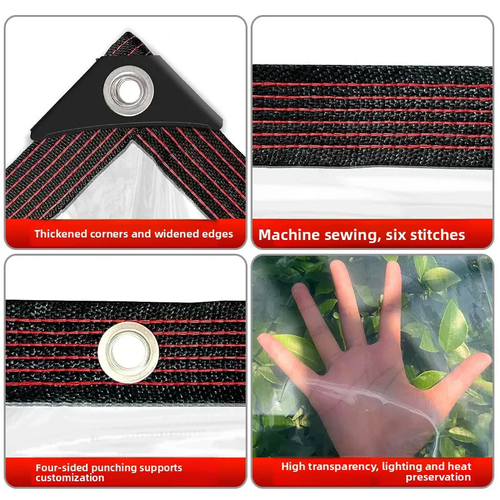 (Size：3*4m)Thickened, tear-resistant, transparent rainproof polyethylene fabric