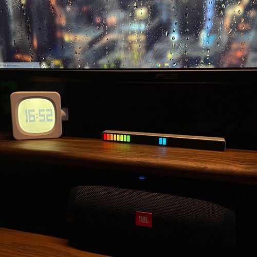 Black hot sale 16-bit sound field atmosphere light RGB LED light with music voice control (3 pack)