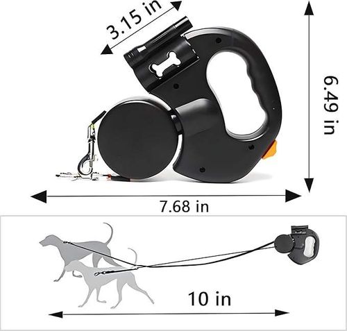 1 to 2 automatic retractable nylon dog leash 3 meters (with LED light)