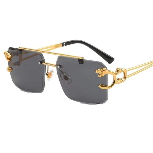 Fashion leopard frameless trim sunglasses