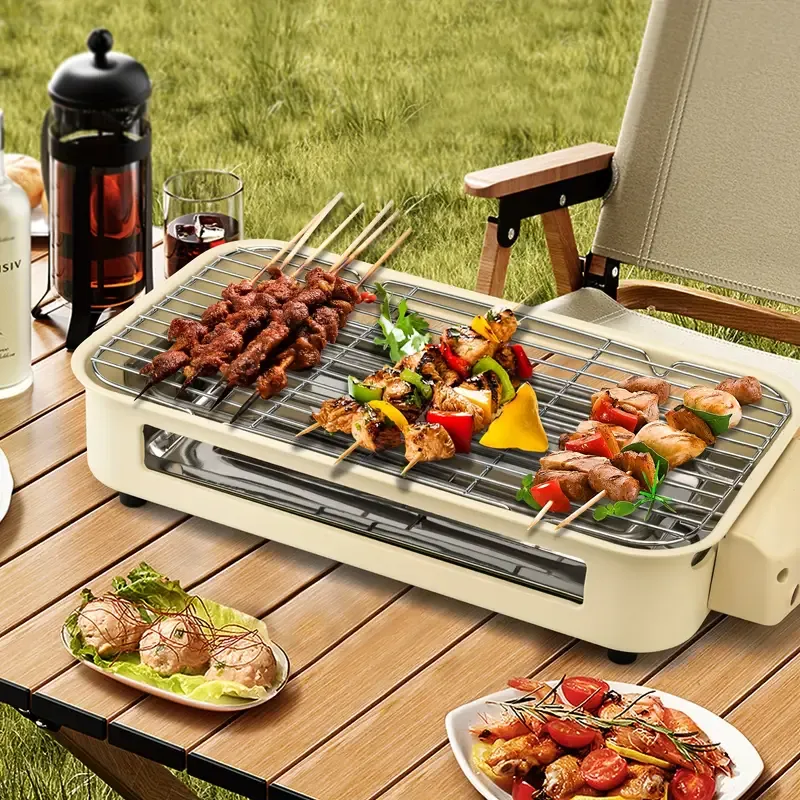 Smokeless Electric Grill, Indoor Grill With Removable Non-Stick Plate, Indoor Grill, Kitchen Must Haves