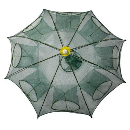 Hot selling 8-hole folding fishing net, automatic telescopic nylon fishing cage