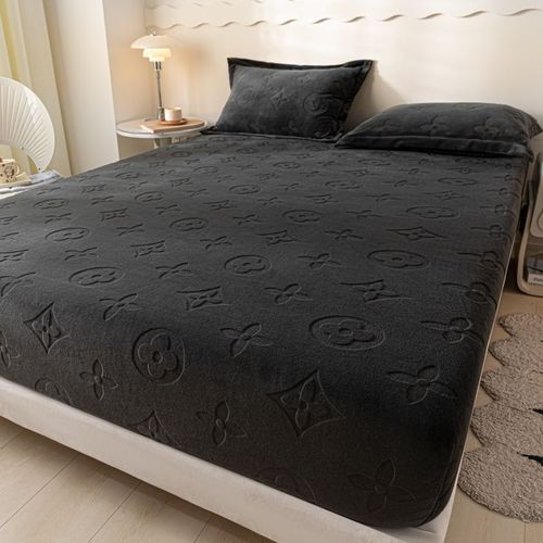 Milk fleece fitted sheet three-piece set (fitted sheet + one pillowcase)